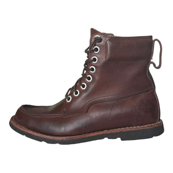 Timberland - Earthkeepers Moc toe Leather Brown Plum Boots size 8 - Picture 10 of 14